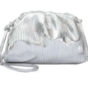 Small silver pouch handbag